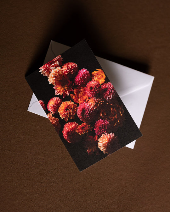 dahlia flower greeting card with envelope