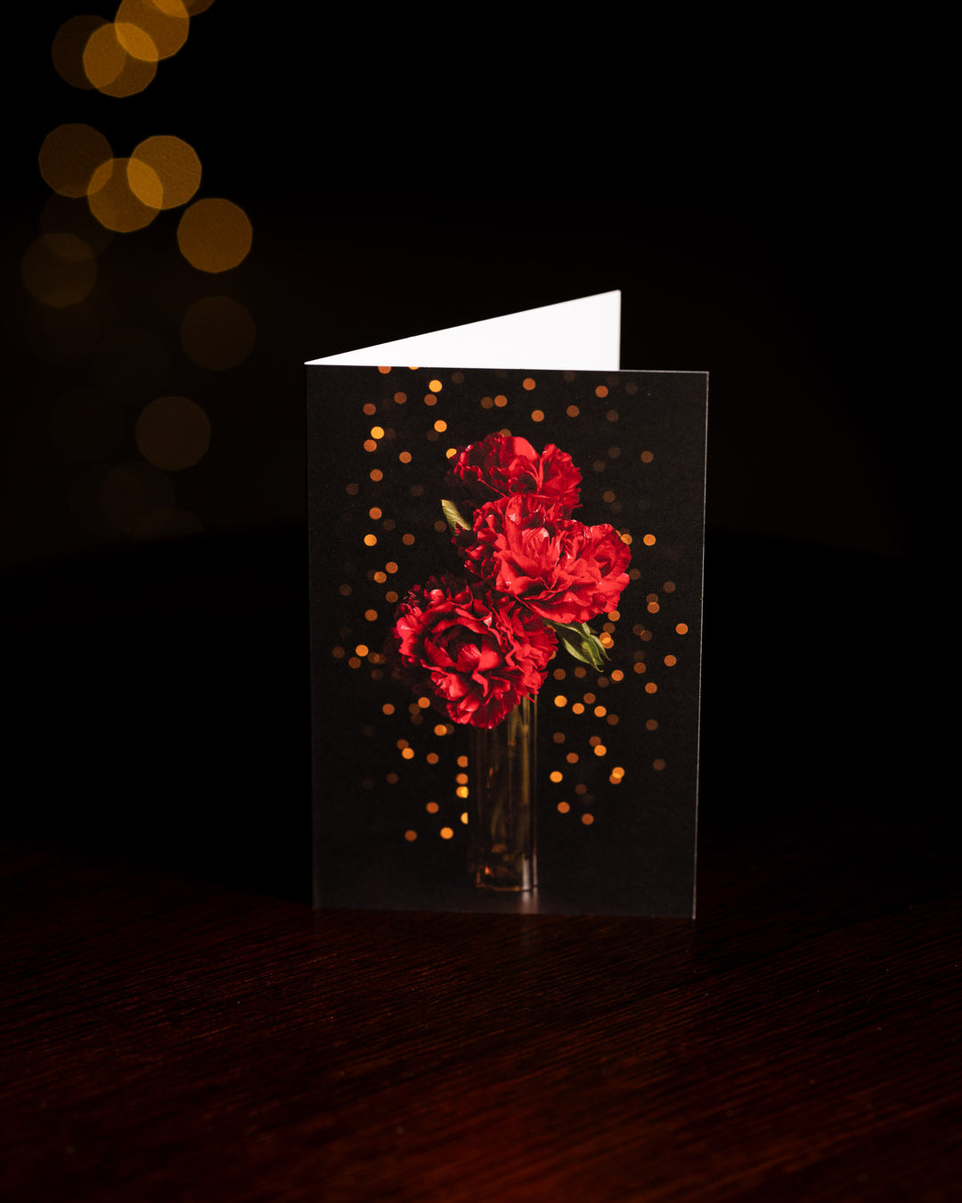 6x4inch christmas card with red flowers