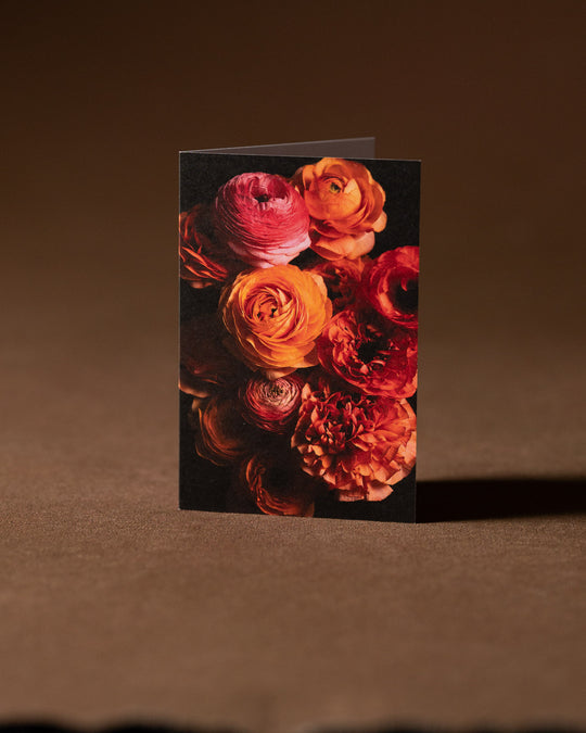 pink and orange floral card ranunculs flowers